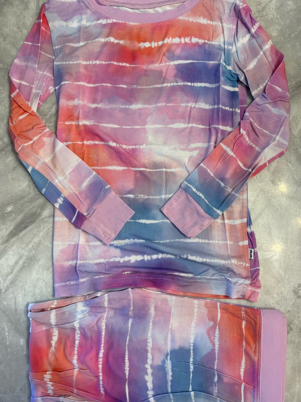 Little Sleepies Purple Pink Blue Tie-Dye Long Sleeve Pajama Set